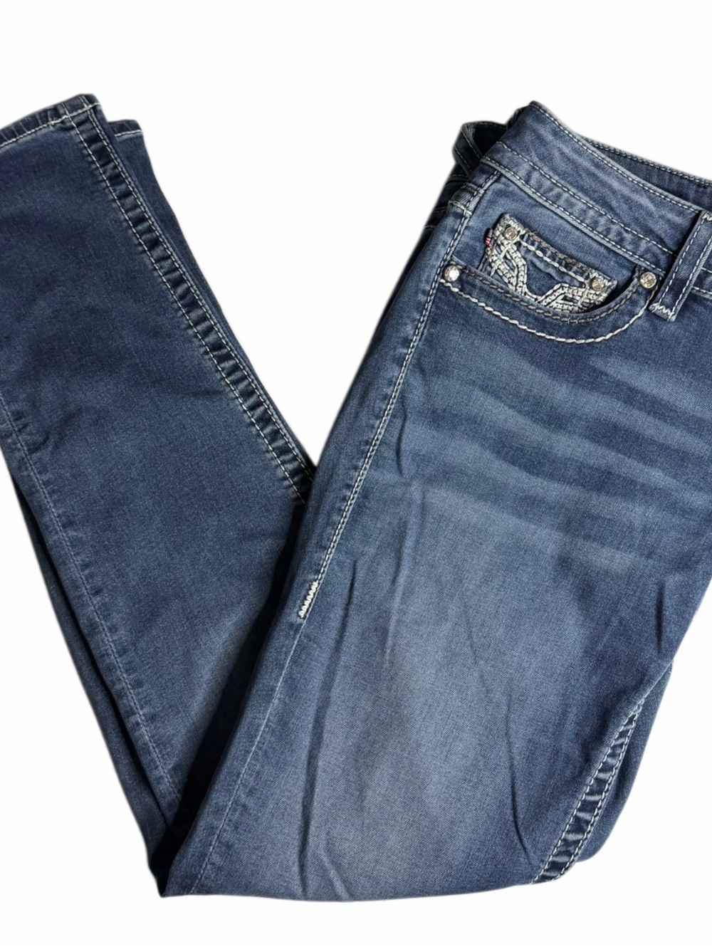 Vigoss The Chelsea Skinny Jeans Women’s 9/10 Embellished Pockets Y2K Bling